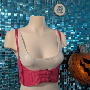 Pink Faux Leather Harness